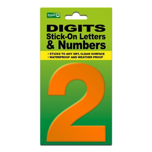 Classic Sign High Visibility Digit 80mm Orange 80mm-HV-ORAN-2