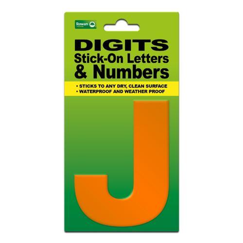 Classic Sign High Visibility Digit 80mm Orange 80mm-HV-ORAN-J