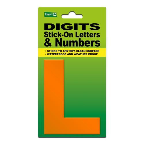 Classic Sign High Visibility Digit 80mm Orange 80mm-HV-ORAN-L