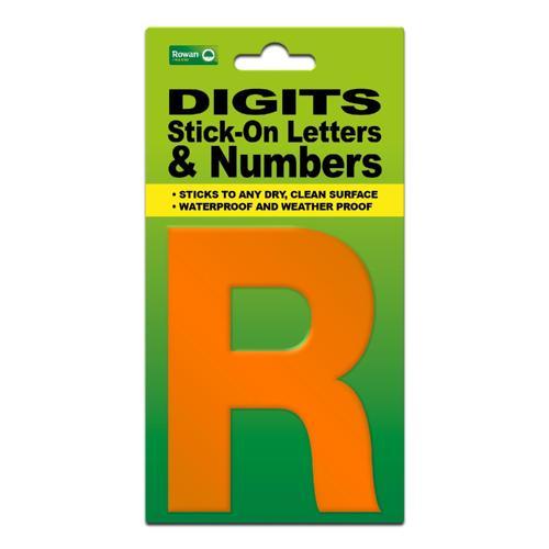 Classic Sign High Visibility Digit 80mm Orange 80mm-HV-ORAN-R