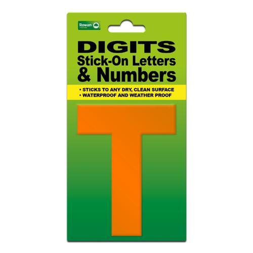 Classic Sign High Visibility Digit 80mm Orange 80mm-HV-ORAN-T