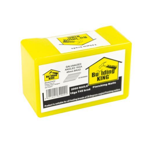 Building King Angled Brad Nails 45mm X 16g Galvanised Pack of 2 000