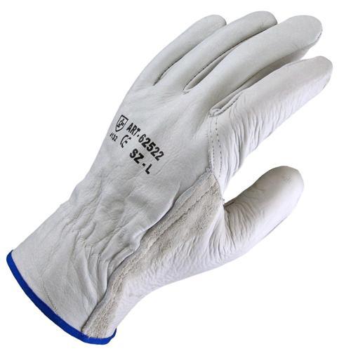 Lynn River Leather Work Gloves Medium Pack of 3 White