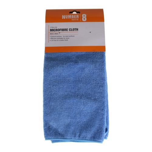 Number 8 Microfibre Cloths Pack of 2 400mm 350mm Blue