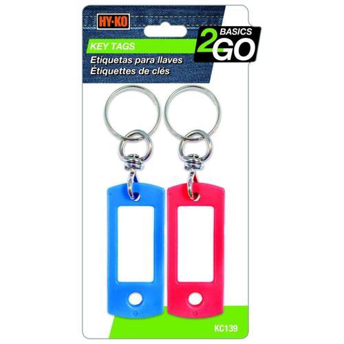 HY-KO ID Tag With Swivel Key Ring Pack of 2