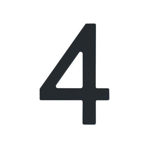 Elements Hardware Self-Adhesive Numeral #4 76mm Electroplate Black