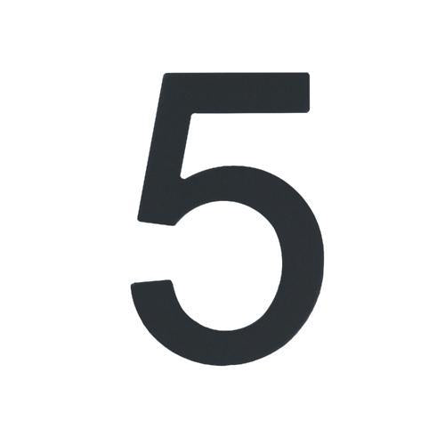 Elements Hardware Self-Adhesive Numeral #5 76mm Electroplate Black