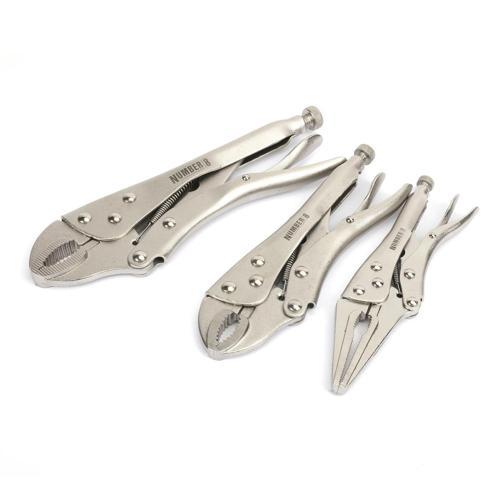 Number 8 Locking Pliers 3 Pieces Nickel Plating Color Pack of 3