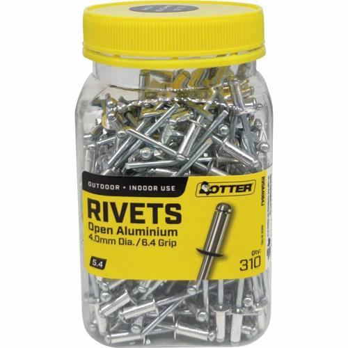 Otter Blind Rivets 5.4 Jar Of 310 Aluminium Pack of 310