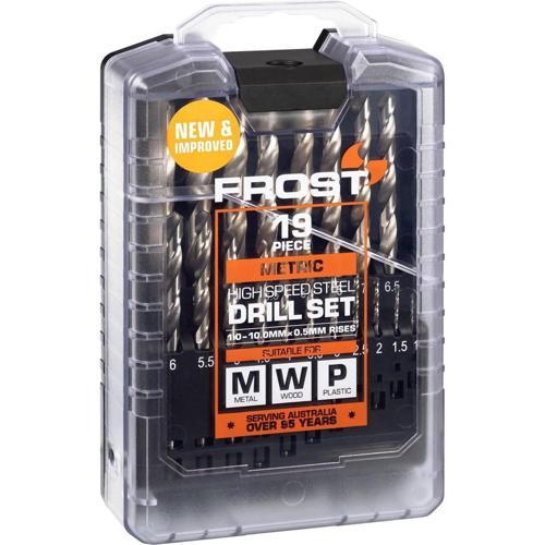 Frost Metric High Speed Steel Drill Bit Set 19 Piece