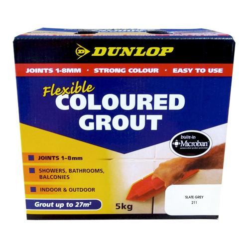 Dunlop Coloured Grout 5kg Slate Grey 211
