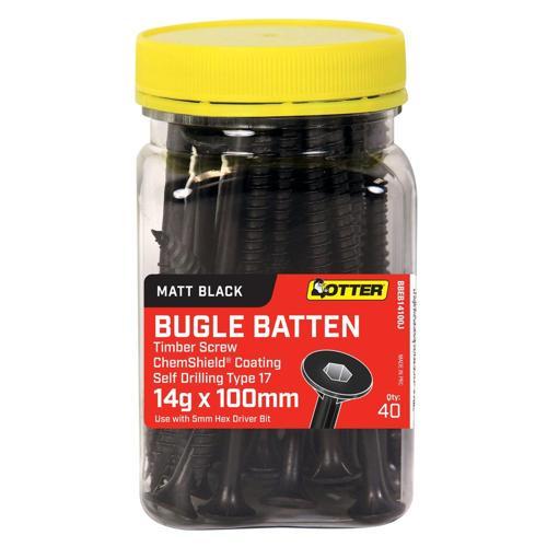 Otter Light Duty Timber Screws 14g X 100mm Pack of 40 ChemShield Black