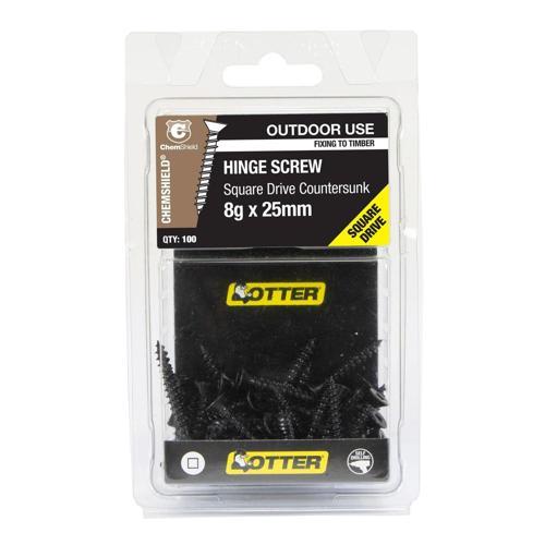 Otter Hinge Screws 8g X 25mm Pack of 100 Chemshield