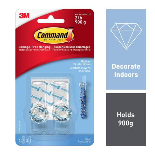Command Hook Adhesive Remove Medium Crystal 2PK L: 25mm; 98mm; 171mm Pack of 2