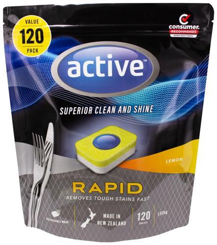 Active Rapid Dishwashing Tablets Lemon 120 Pack of 120