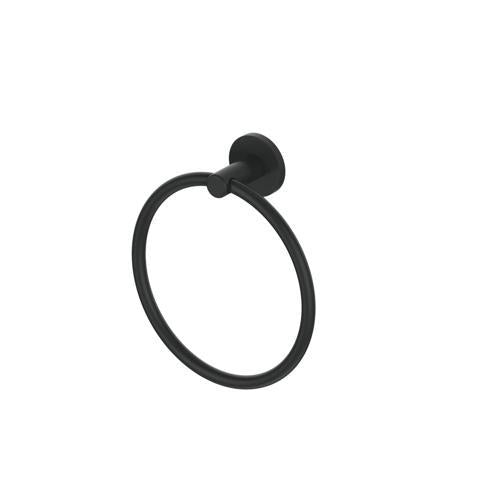 Greens Tapware Volt Towel Ring Matte Black 185mm X 175mm Matte Black