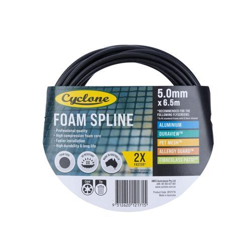 Cyclone Insect Screening Pro Foam Spline 5mm L: 6.5m