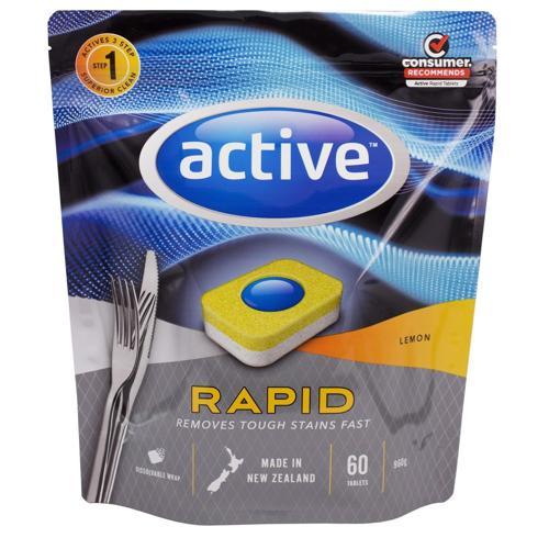 Active Rapid Dishwashing Tablets Lemon 60 Tablets Pack of 60