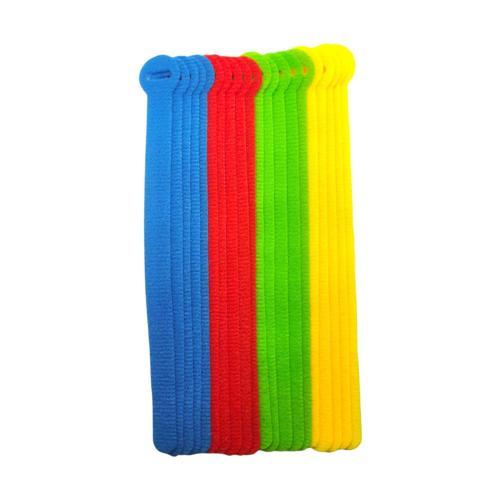 Cordtech Hook & Loop Ties 200mm Pack of 20 Assorted Colours