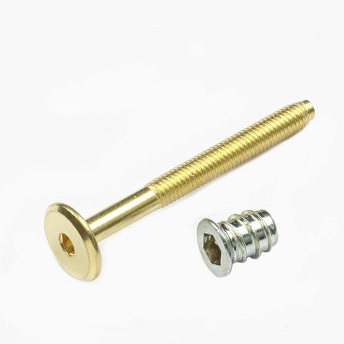 Hafele Joint Connector Bolt With Insert M6x60mm Brass Pack of 10