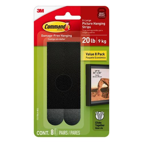 Command Picture Hanging Strip Pack 8 Black