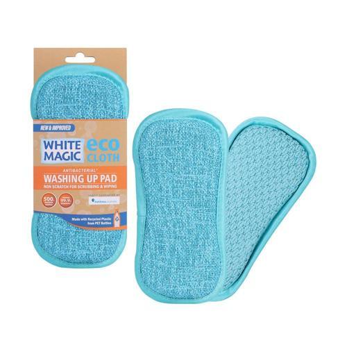 White Magic Eco Cloth Washing Up Pad 15cm 9cm Sea Blue