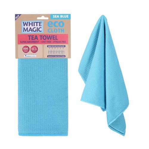 White Magic Tea Towel 70cm 50cm Sea Blue