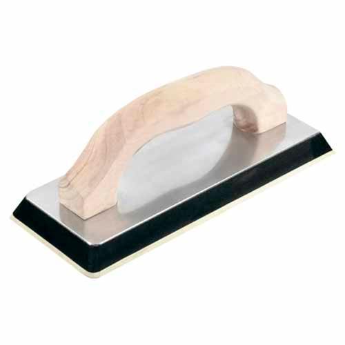QEP Gum Rubber Grout Float XL 307 X 95 X 75mm Black Silver & Timber