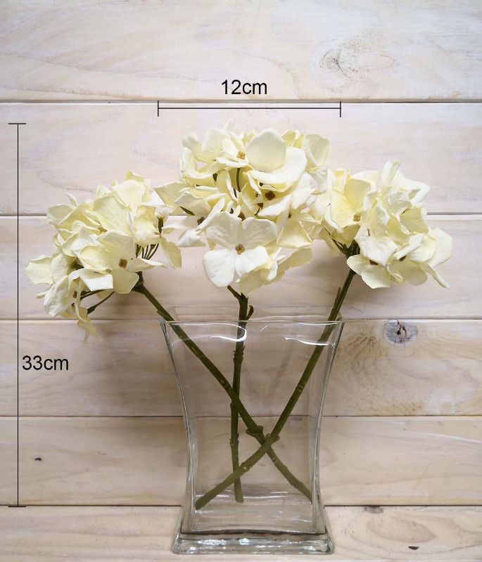 Artificial Hydrangea - Dry Look Cut Stem Cream (33cm)