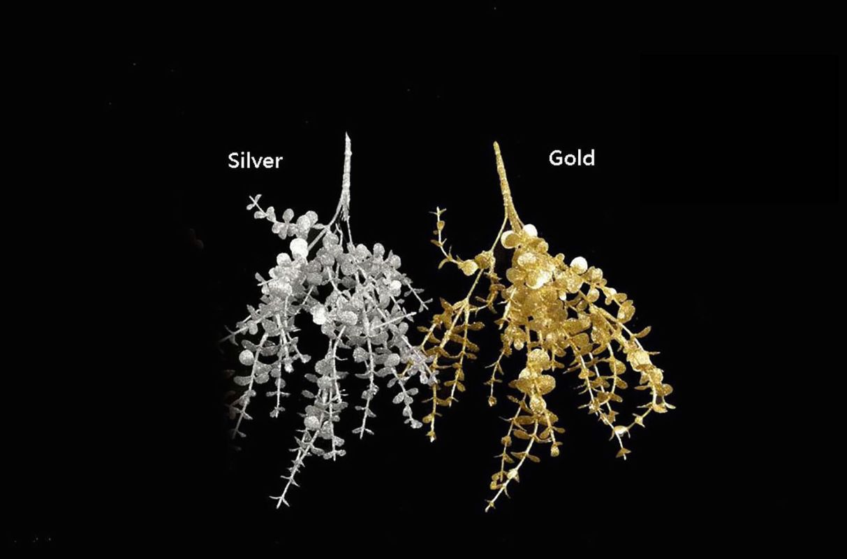 Artificial Glitter Eucalyptus Bush (Gold)