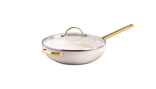GreenPan Padova PFAS Free Covered Wok 32cm/5.42L Cream