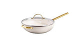 GreenPan Padova PFAS Free Covered Wok 32cm/5.42L Cream