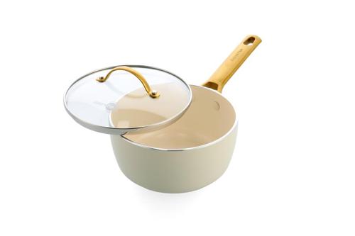 GreenPan Padova PFAS Free Saucepan 18cm/2.01L Cream