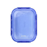 Pyrex Lock N Store Rectangle Container with Blue Lid  640ml