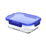 Pyrex Lock N Store Rectangle Container with Blue Lid  1.05L