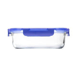 Pyrex Lock N Store Rectangle Container with Blue Lid  1.05L