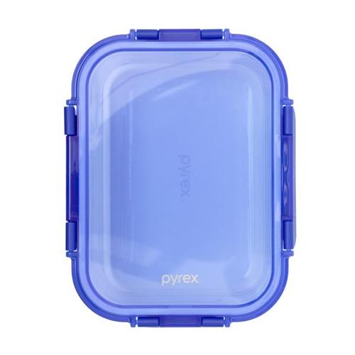 Pyrex Lock N Store Rectangle Container with Blue Lid  1.05L