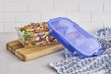 Pyrex Lock N Store Rectangle Container with Blue Lid  1.52L