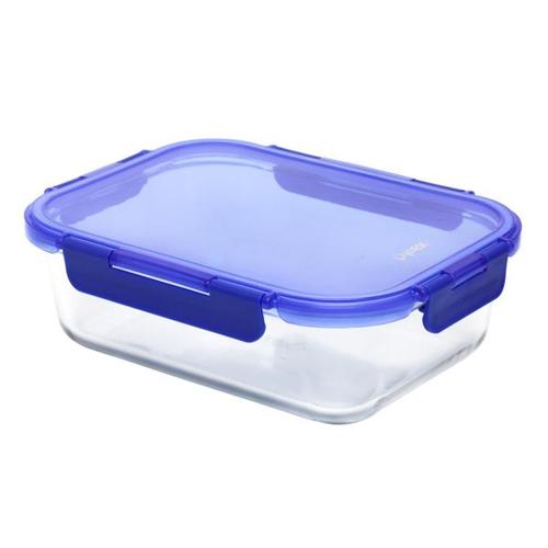 Pyrex Lock N Store Rectangle Container with Blue Lid  1.52L