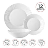 Wiltshire Pearl Ripple 12 Piece Dinner Set