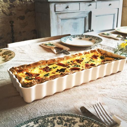 Emile Henry Slim Rectangular Tart Dish - Clay