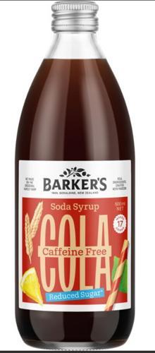 Syrup Cola Soda Caffeine Free 500ml - Barkers