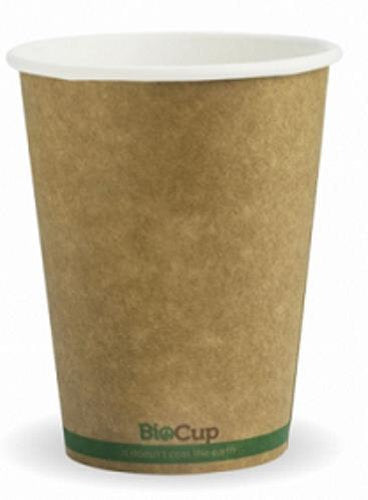 Cup Single Wall Kraft 12oz 90mm 390ml Pack of 50 - Biopak