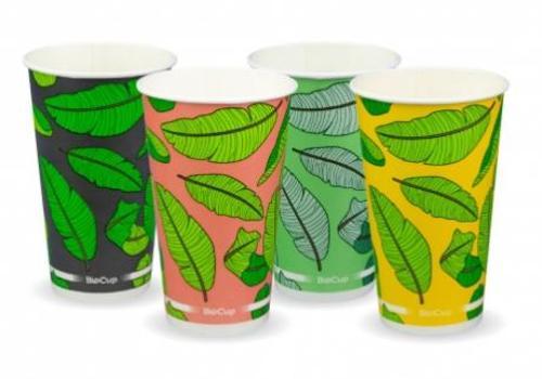 Cups Cold Mixed Colour Leaf 16oz Pack of 50 - Biopak