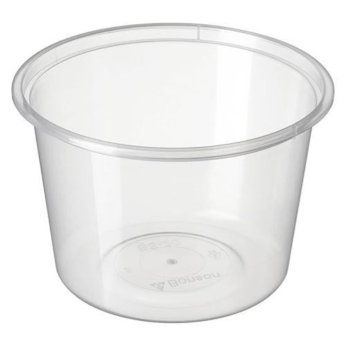 Food Containers PP Round Clear 530ml Pack of 50 - Bonson