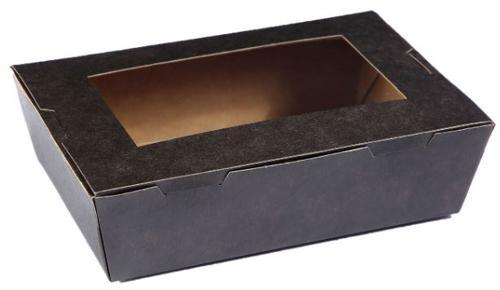 Boxes Lunch Window 180x120x50mm Med Black Pack of 200 - Detpak