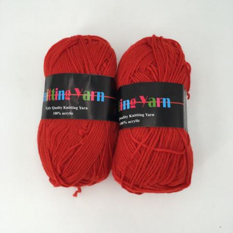 Knitting Yarn - #18 Red 100g (Set of 6)