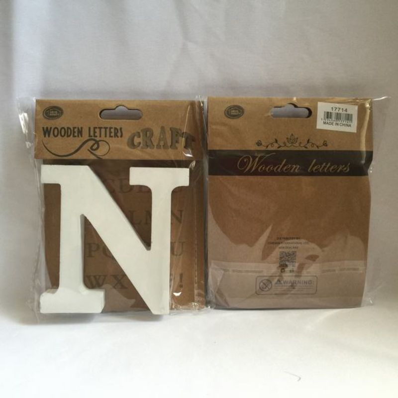 Wooden Letters N - 2 x 11cm (Set of 12)