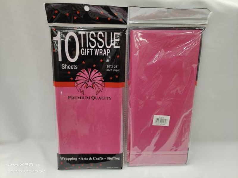 Tissue Gift Wrap - Rose 50 x 66cm (6 Packs)