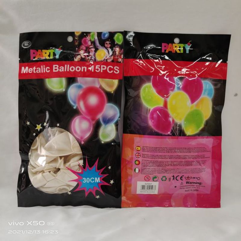Metalic Balloon - White 30cm (180pcs)